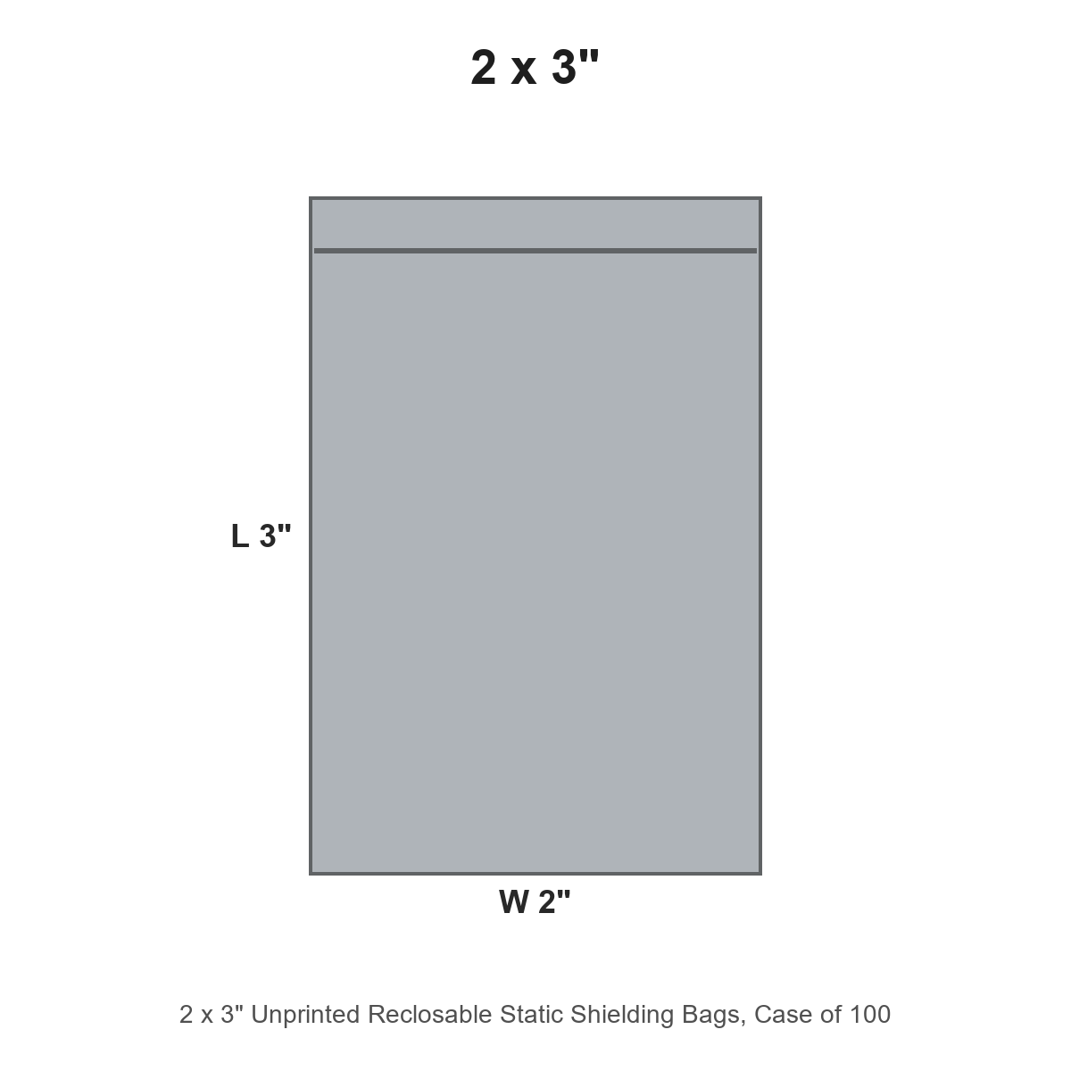 2 x 3" Unprinted Reclosable Static Shielding Bags