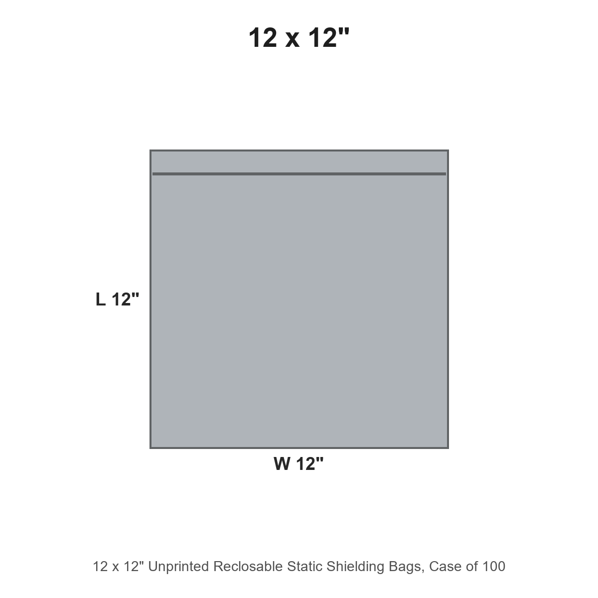 12 x 12" Unprinted Reclosable Static Shielding Bags