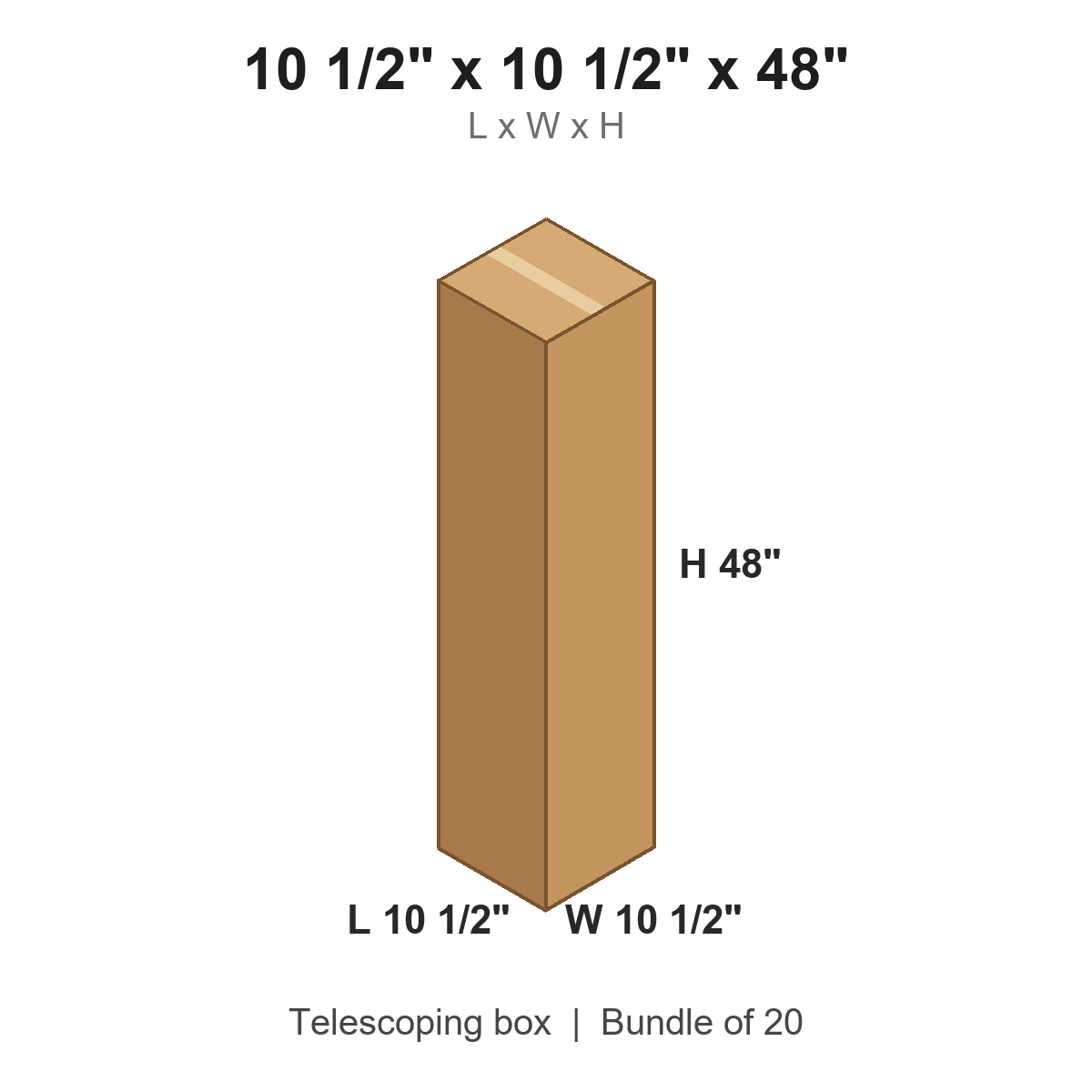 10.5x10.5x48 Telescoping Outer Boxes