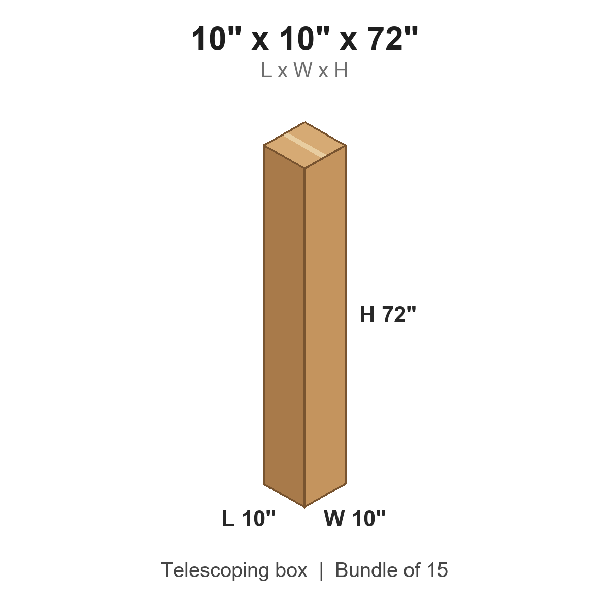 10x10x72 Telescoping Inner Boxes