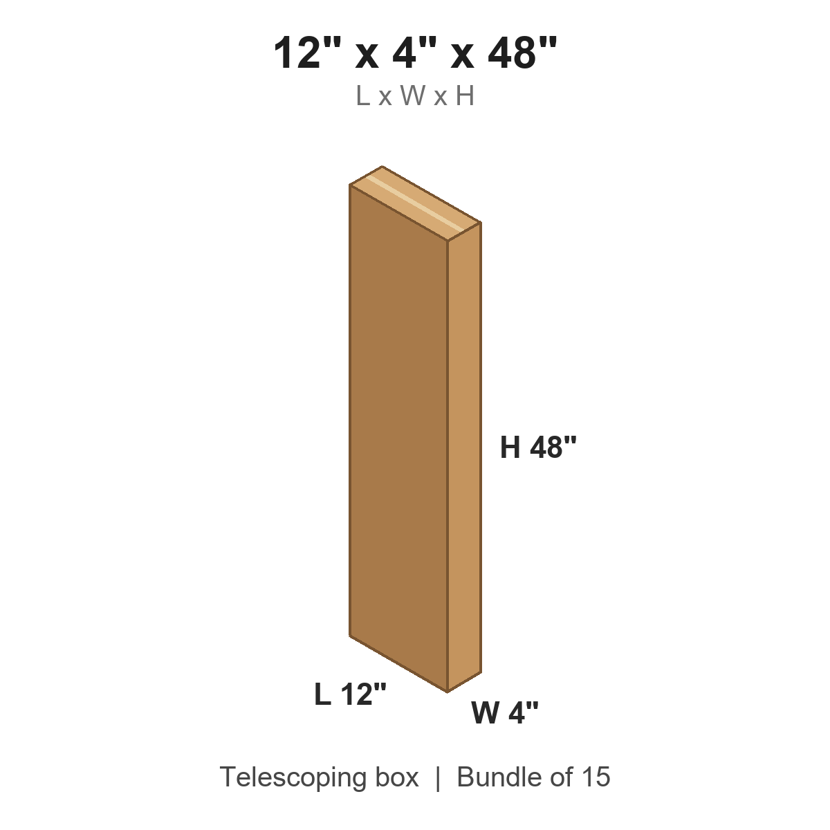 12x4x48 Telescoping Inner Boxes