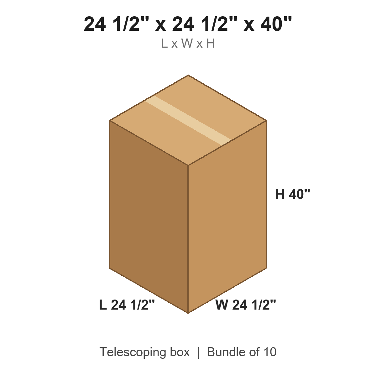 24.5x24.5x40 Telescoping Outer Boxes