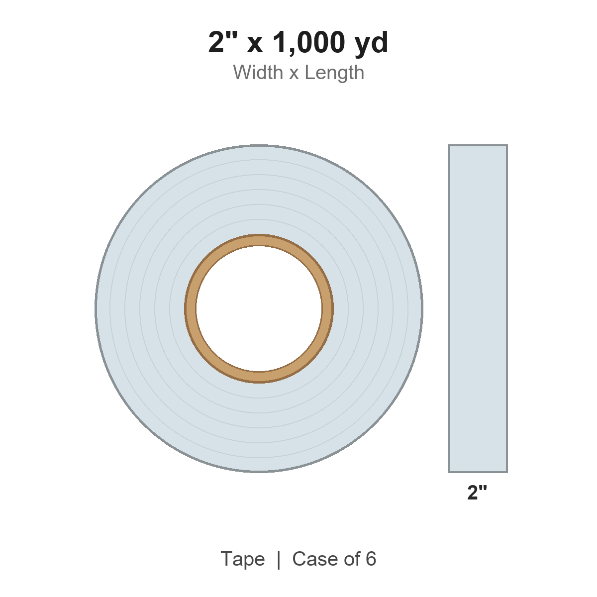 2" x 1,000 yd Clear Industrial Tape