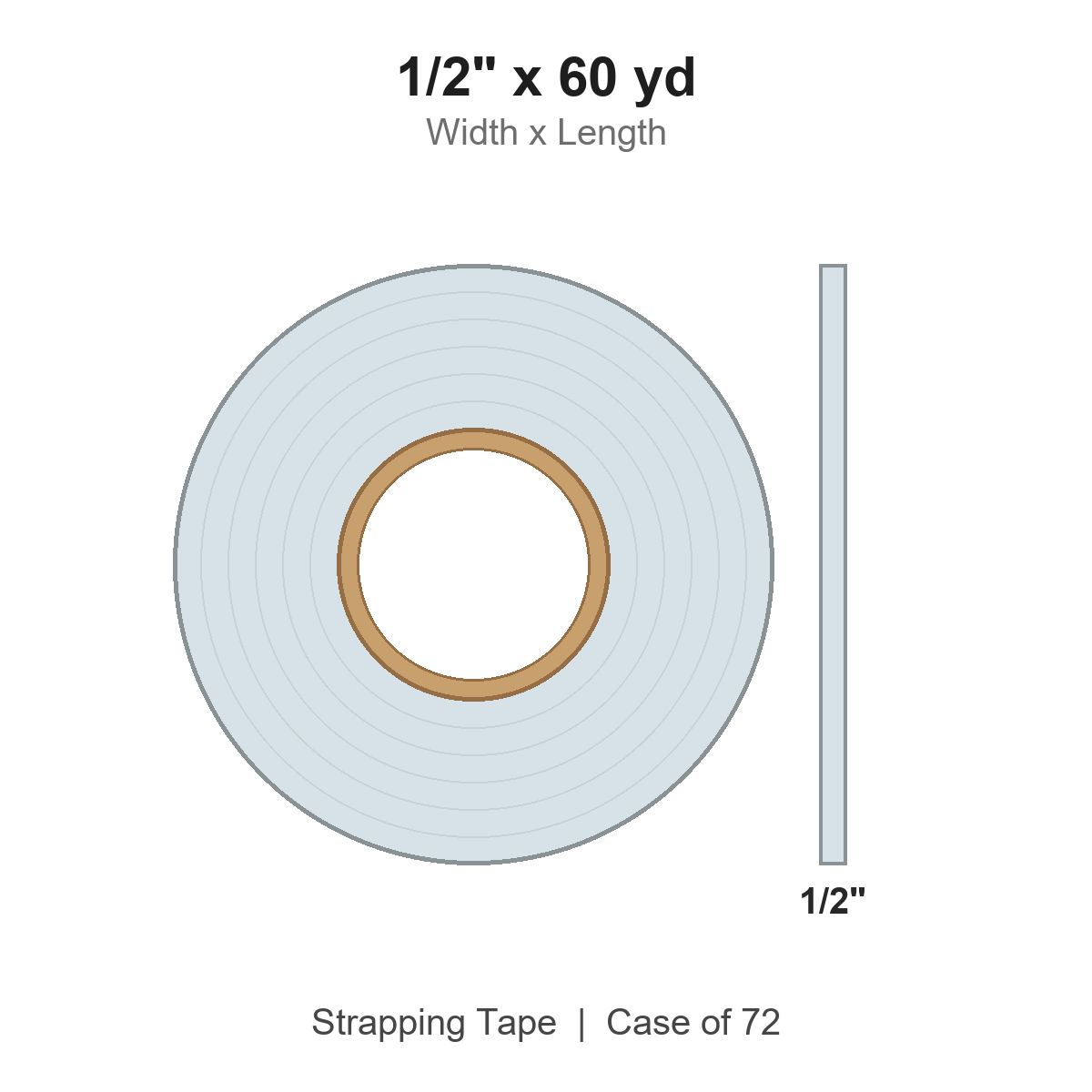 1/2" x 60 yd Strapping Tape