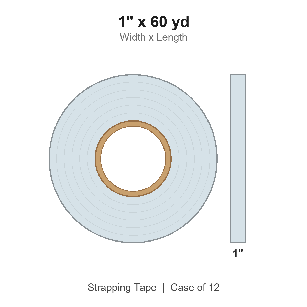 1" x 60 yd Strapping Tape