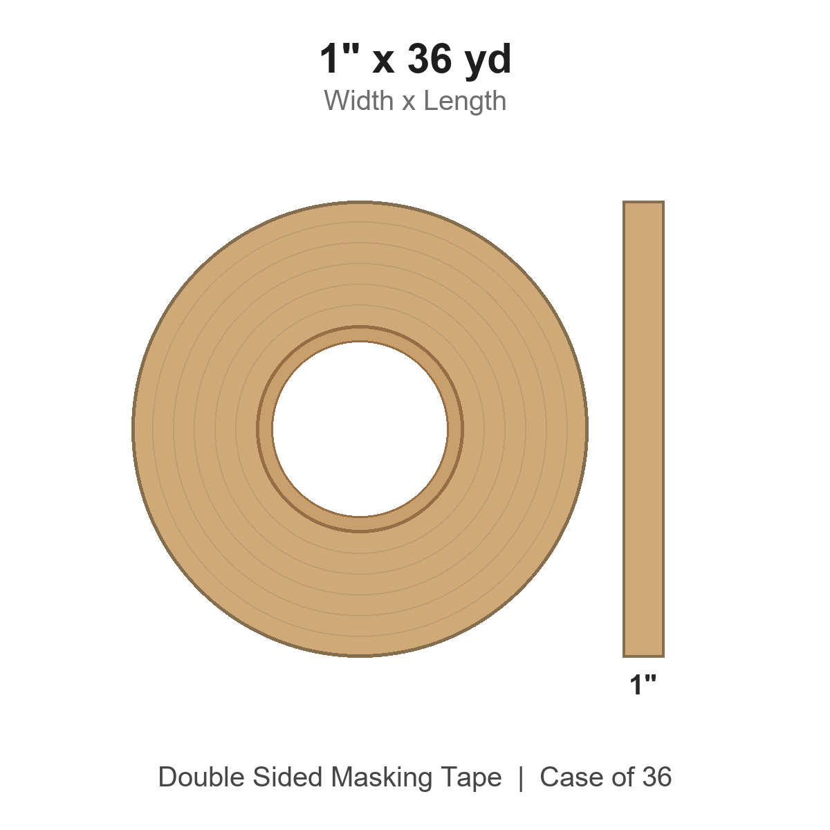 1" x 36 yd Double Sided Masking Tape
