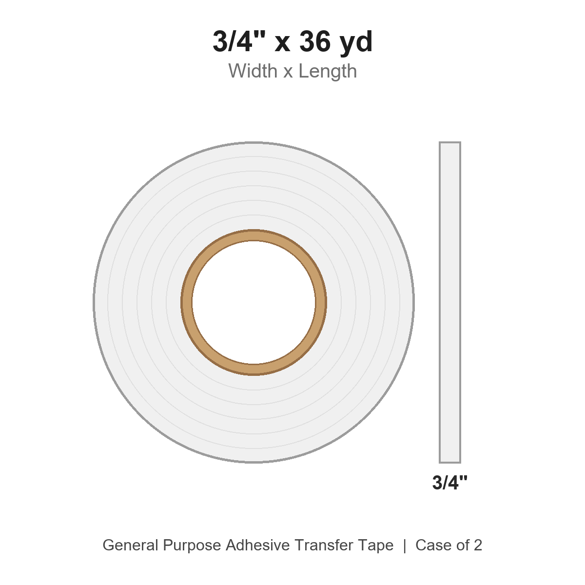3/4" x 36 yd General Purpose Adhesive Transfer Tape