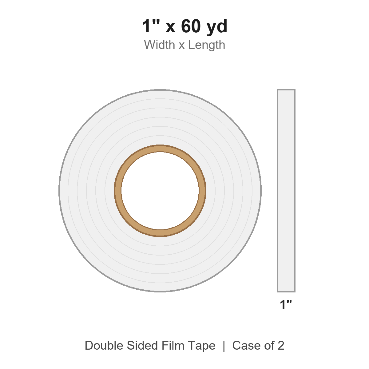 1" x 60 yd Double Sided Film Tape