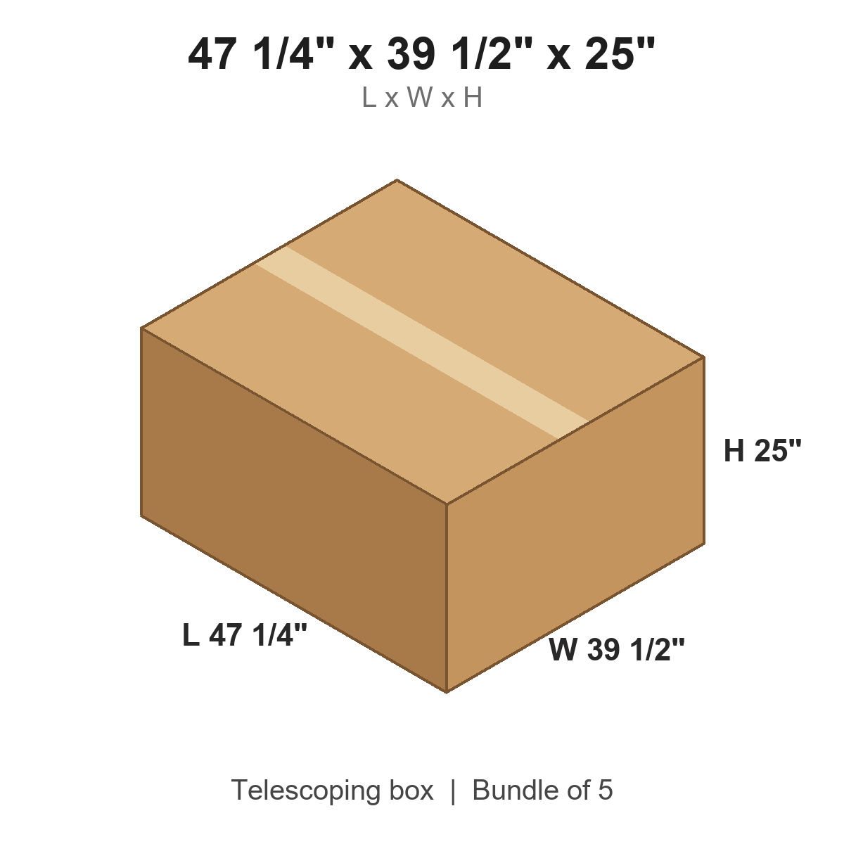 47.25x39.5x25 Telescoping Inner Boxes