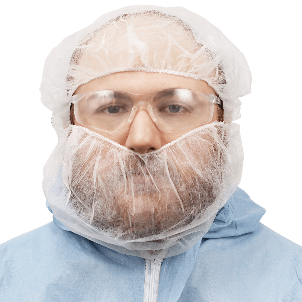 Disposable Non-Woven Beard Covers NW-PPBR18-W (Case)