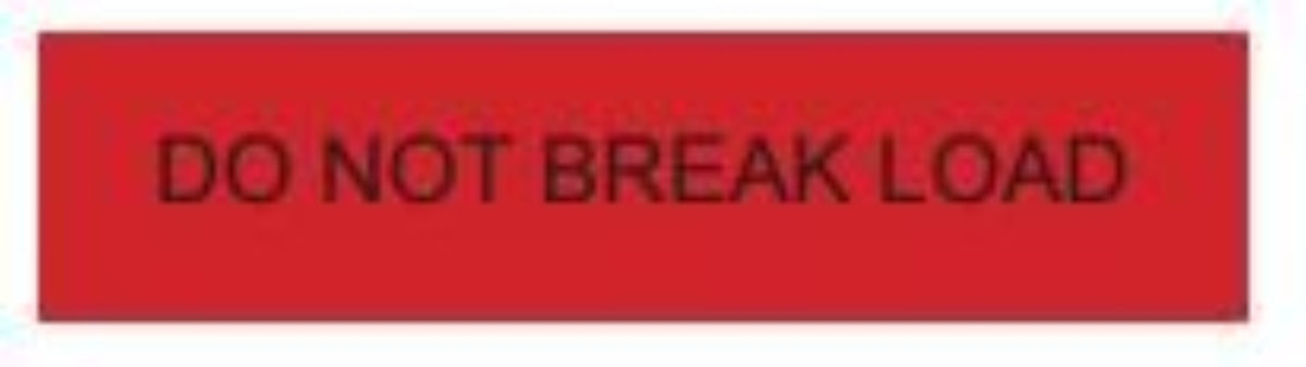 19.7 X 5000 X 80 - CLEAR WITH RED AND BLACK PRINT "DO NOT BREAK LOAD"; 40 RLS/plt