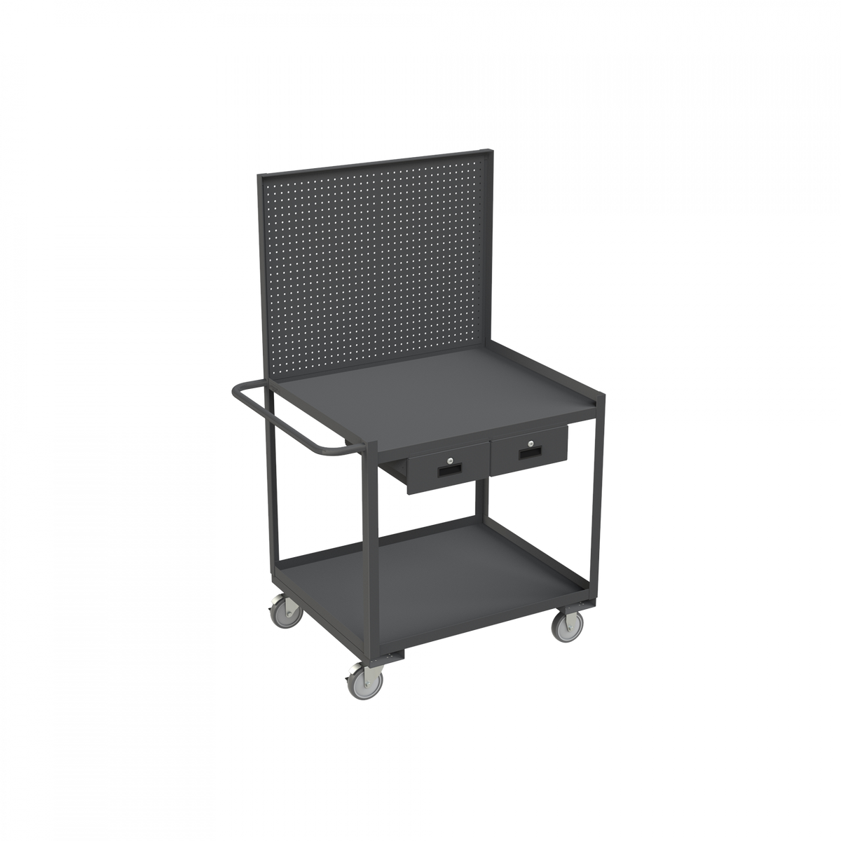 Durham Shelf Carts / Workstations With Panels (RSC-PB & RSC-LP Series) (RSC-3036-2-PB-2DR-95)