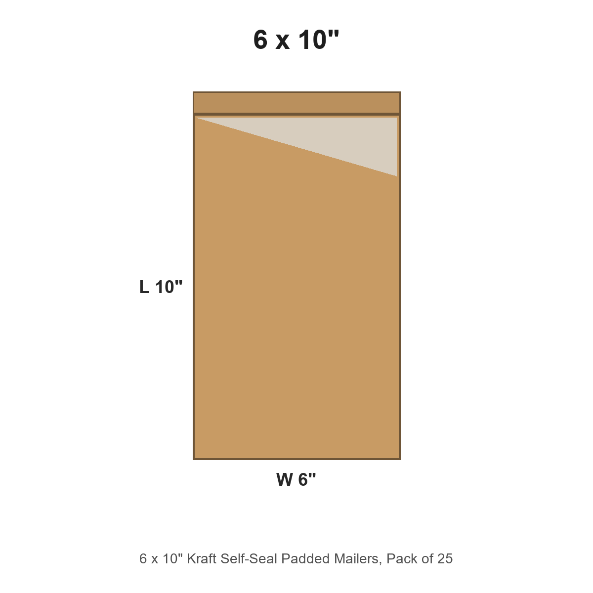 6 x 10" Kraft Self-Seal Padded Mailers