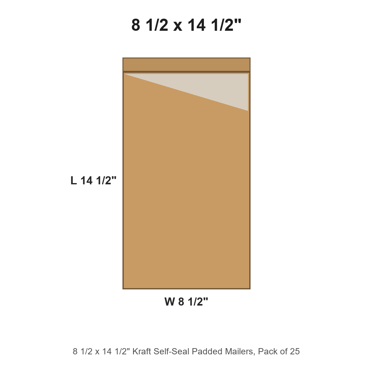 8 1/2 x 14 1/2" Kraft Self-Seal Padded Mailers