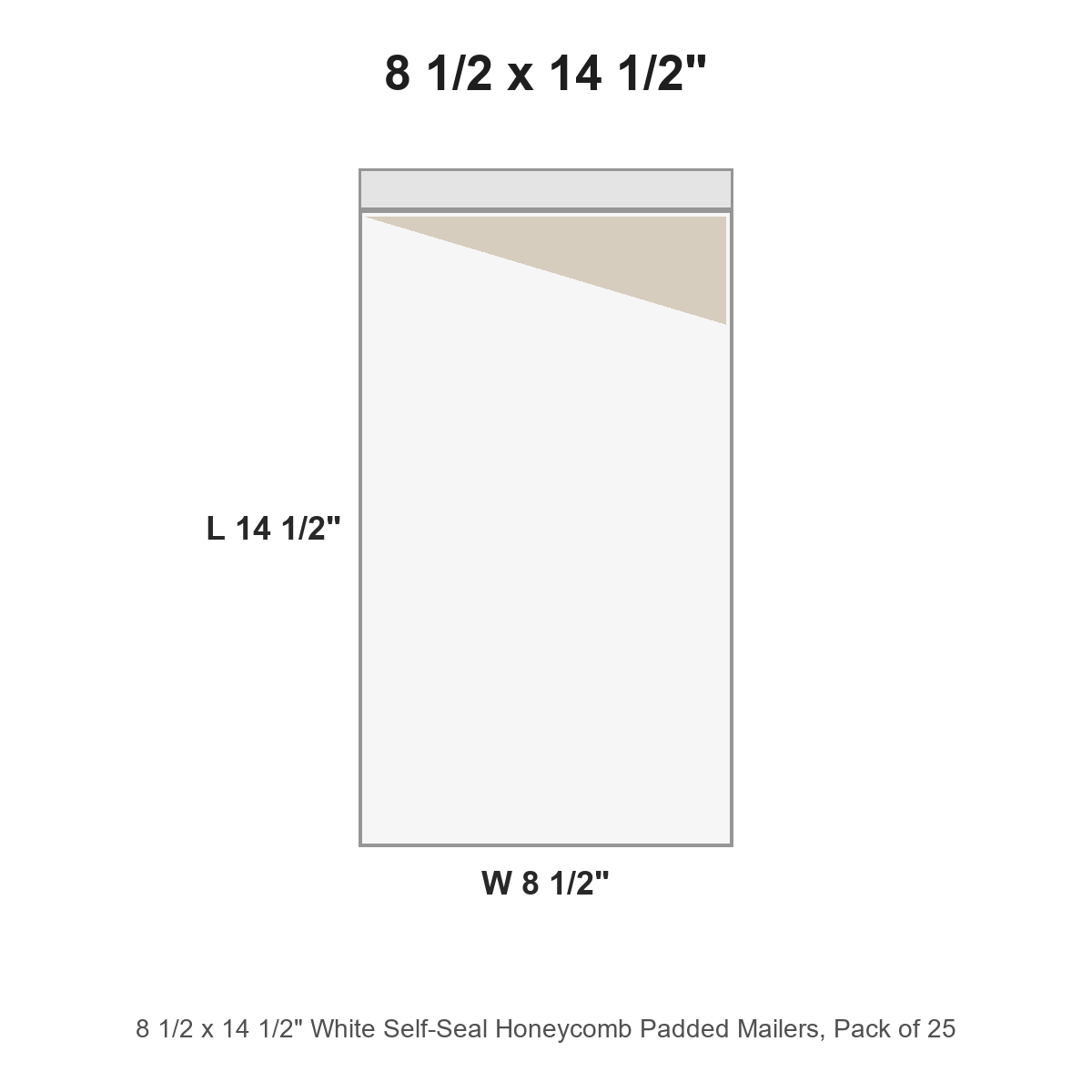 8 1/2 x 14 1/2" White Self-Seal Honeycomb Padded Mailers