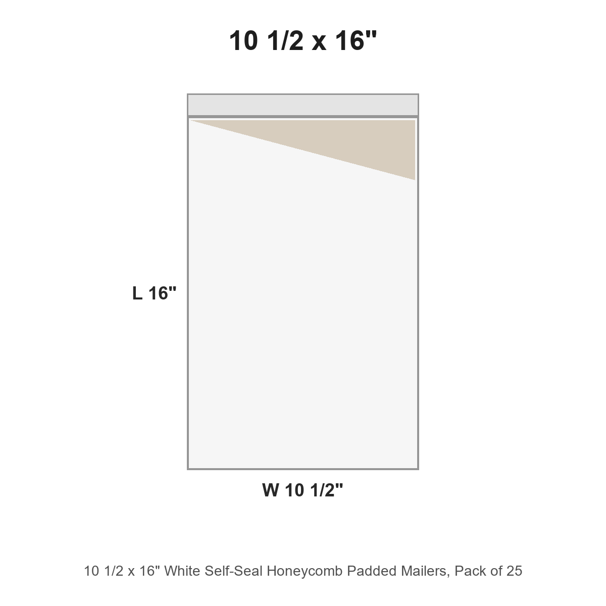 10 1/2 x 16" White Self-Seal Honeycomb Padded Mailers
