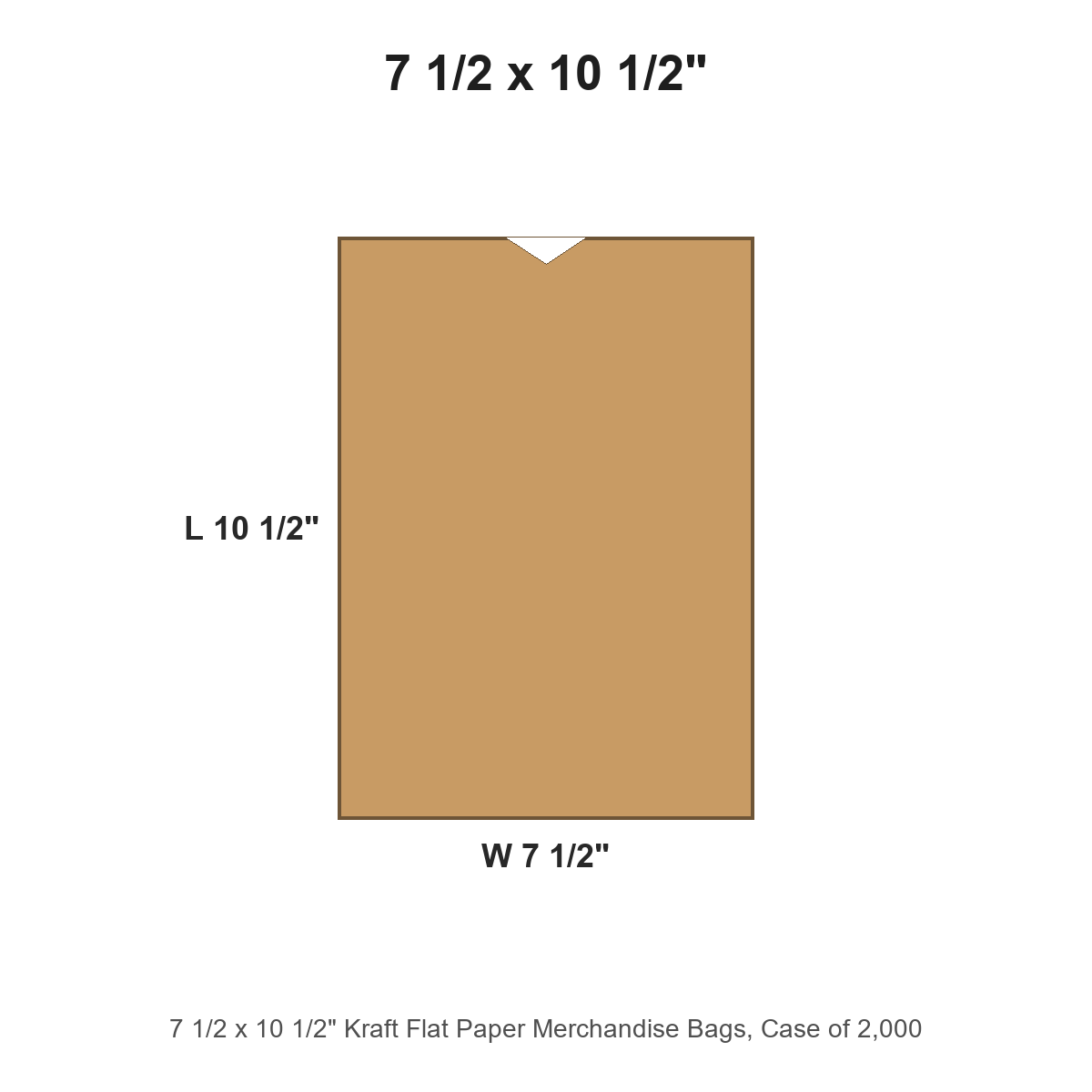 7 1/2 x 10 1/2" Kraft Flat Paper Merchandise Bags