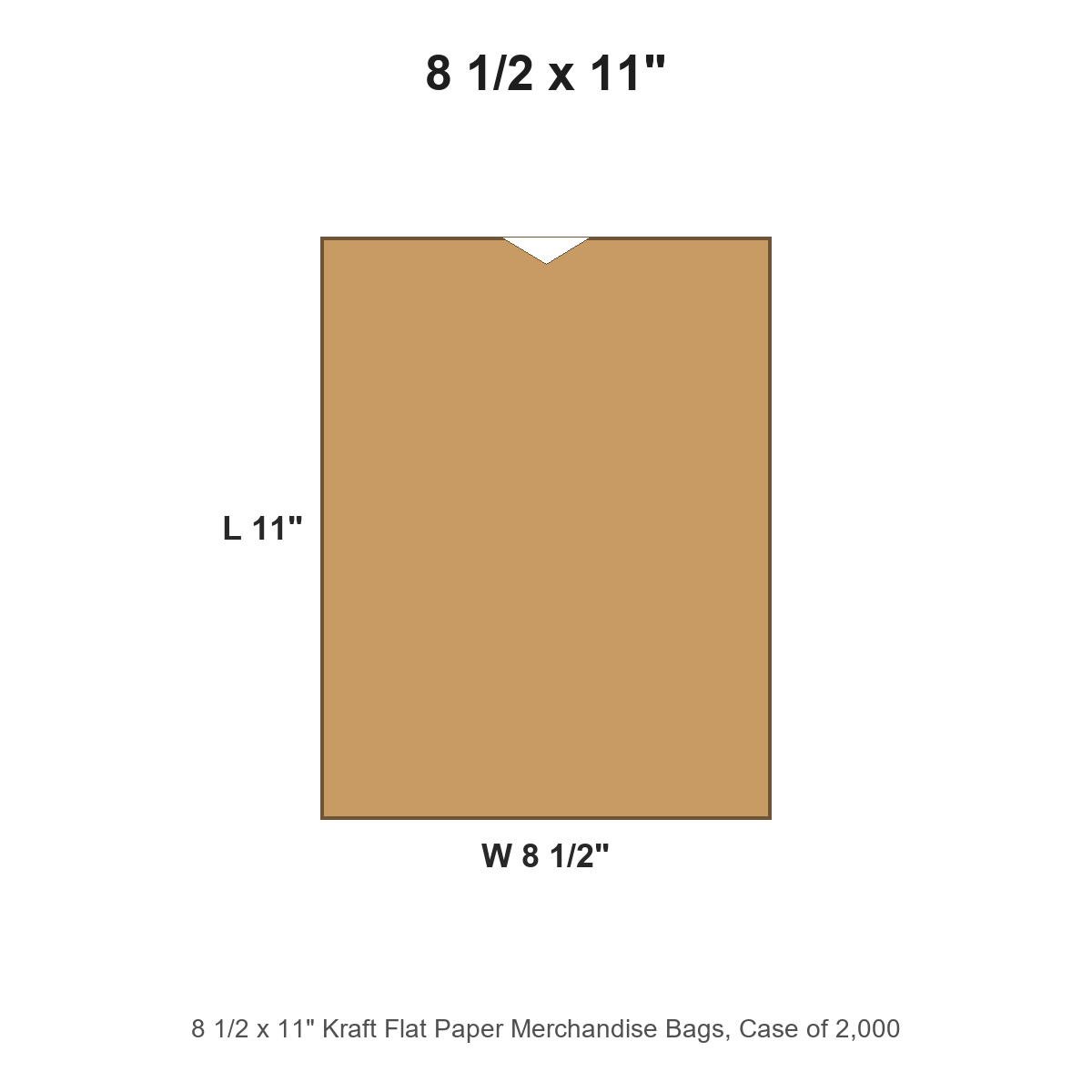 8 1/2 x 11" Kraft Flat Paper Merchandise Bags