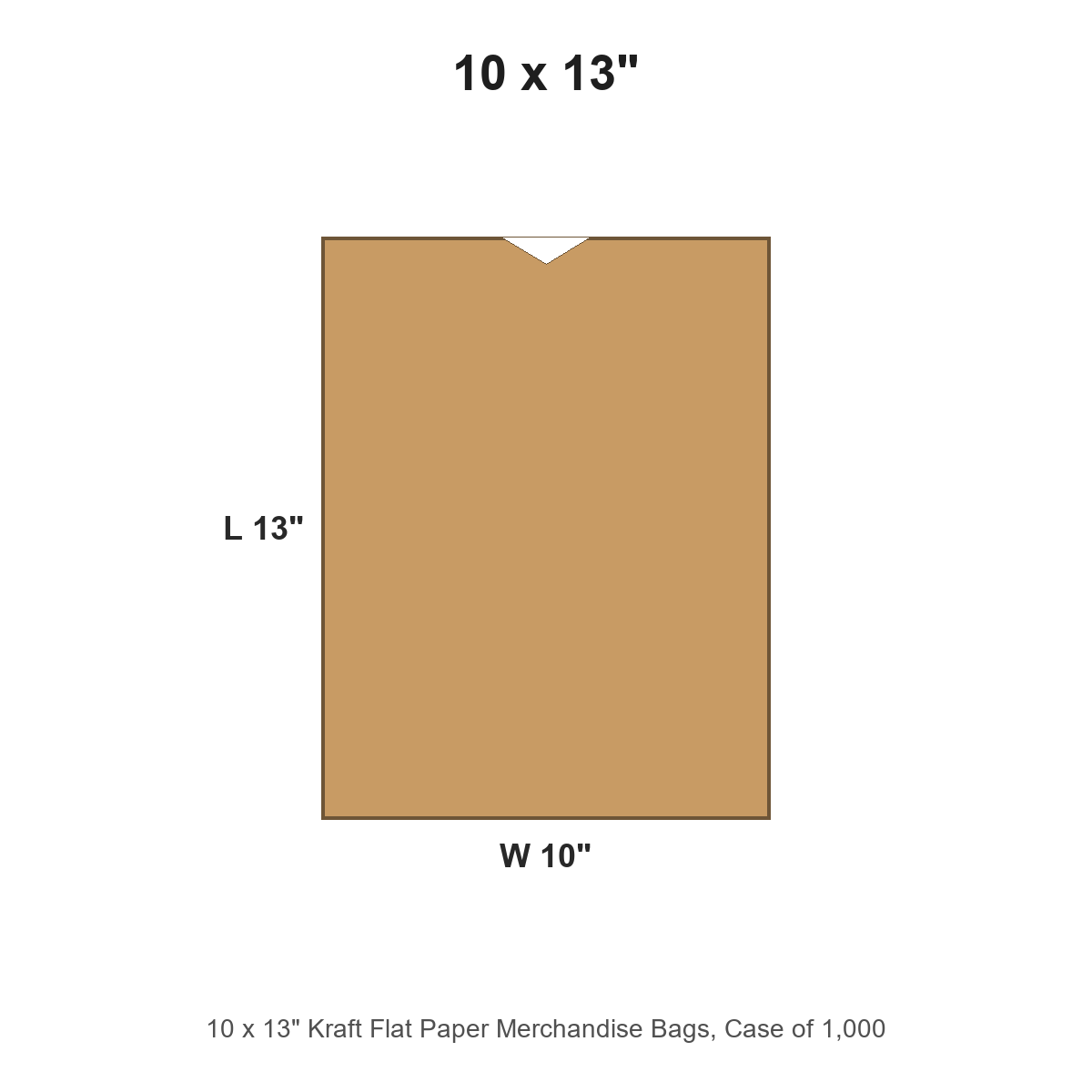 10 x 13" Kraft Flat Paper Merchandise Bags