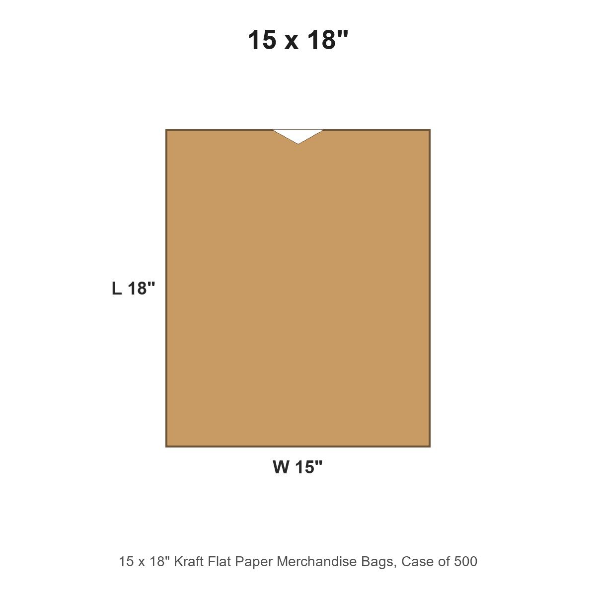 15 x 18" Kraft Flat Paper Merchandise Bags