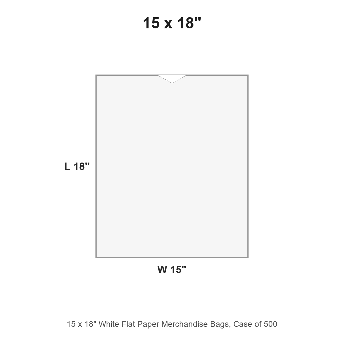 15 x 18" White Flat Paper Merchandise Bags