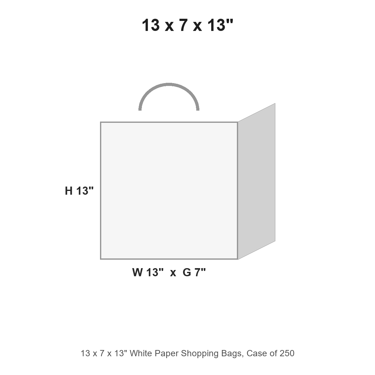 13 x 7 x 13" White Paper Shopping Bags