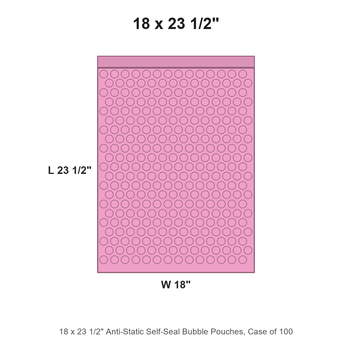 18 x 23 1/2" Anti-Static Self-Seal Bubble Pouches, Case of 100