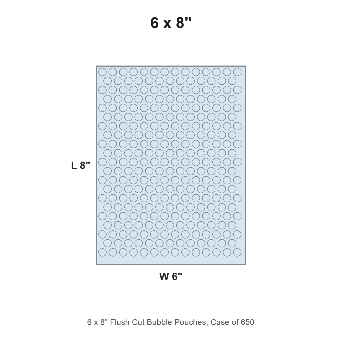6 x 8" Flush Cut Bubble Pouches, Case of 650