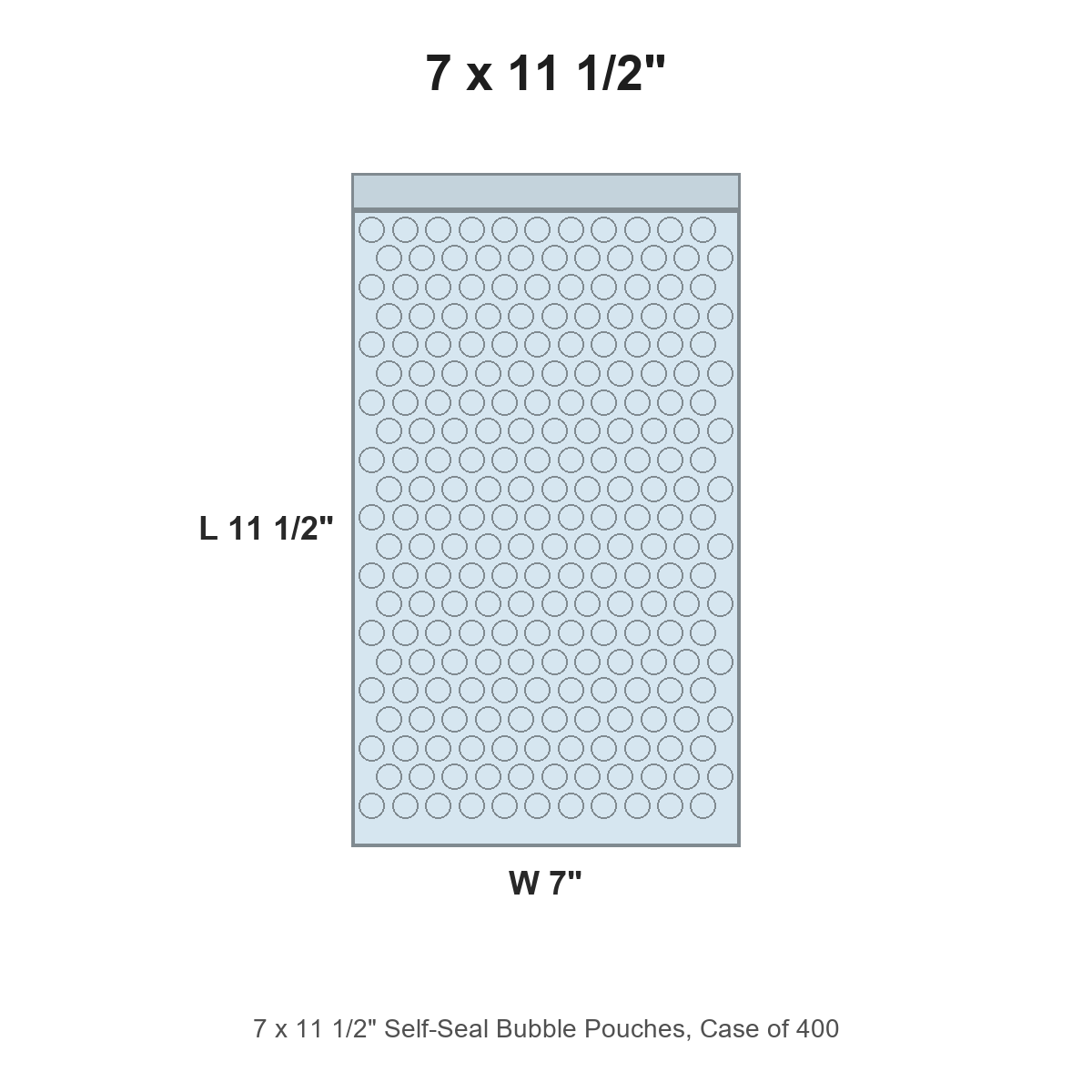 7 x 11 1/2" Self-Seal Bubble Pouches, Case of 400