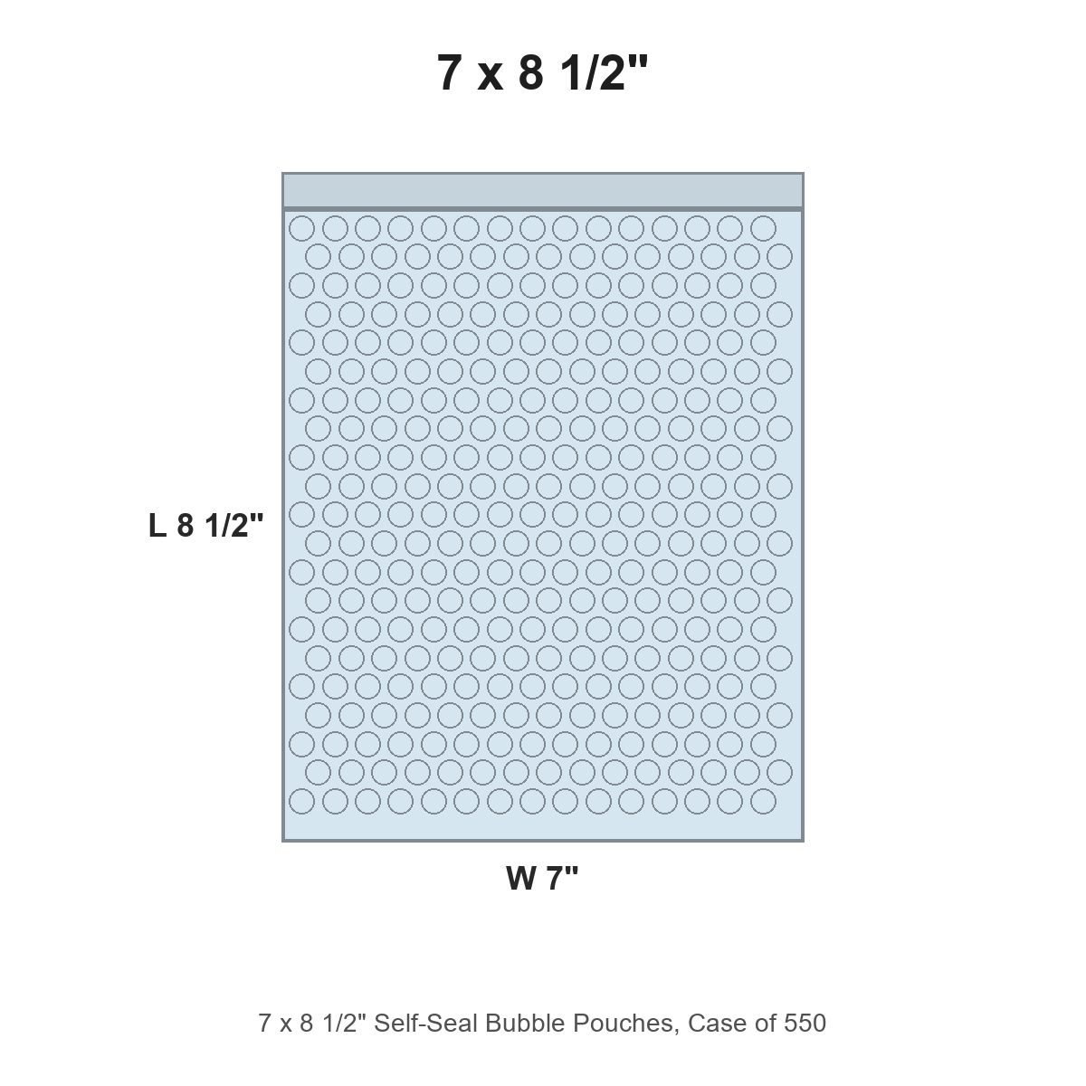 7 x 8 1/2" Self-Seal Bubble Pouches, Case of 550