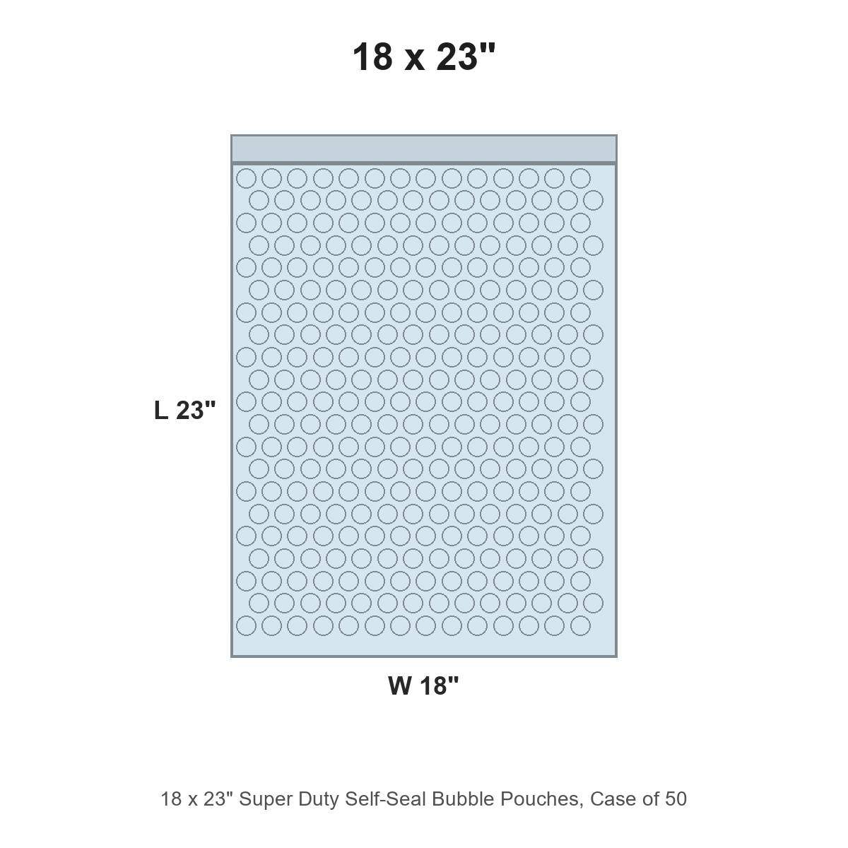 18 x 23" Super Duty Self-Seal Bubble Pouches, Case of 50