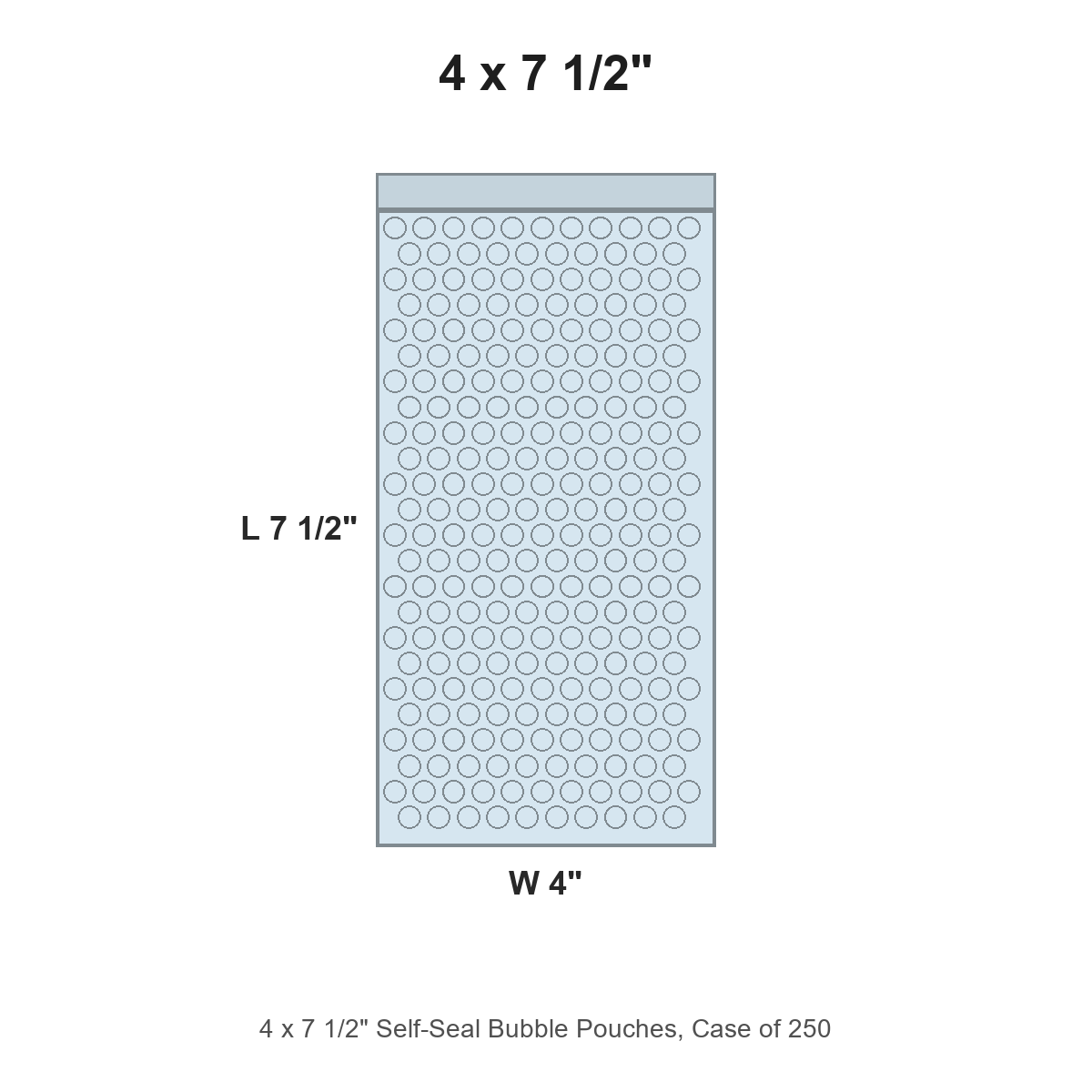 4 x 7 1/2" Self-Seal Bubble Pouches, Case of 250