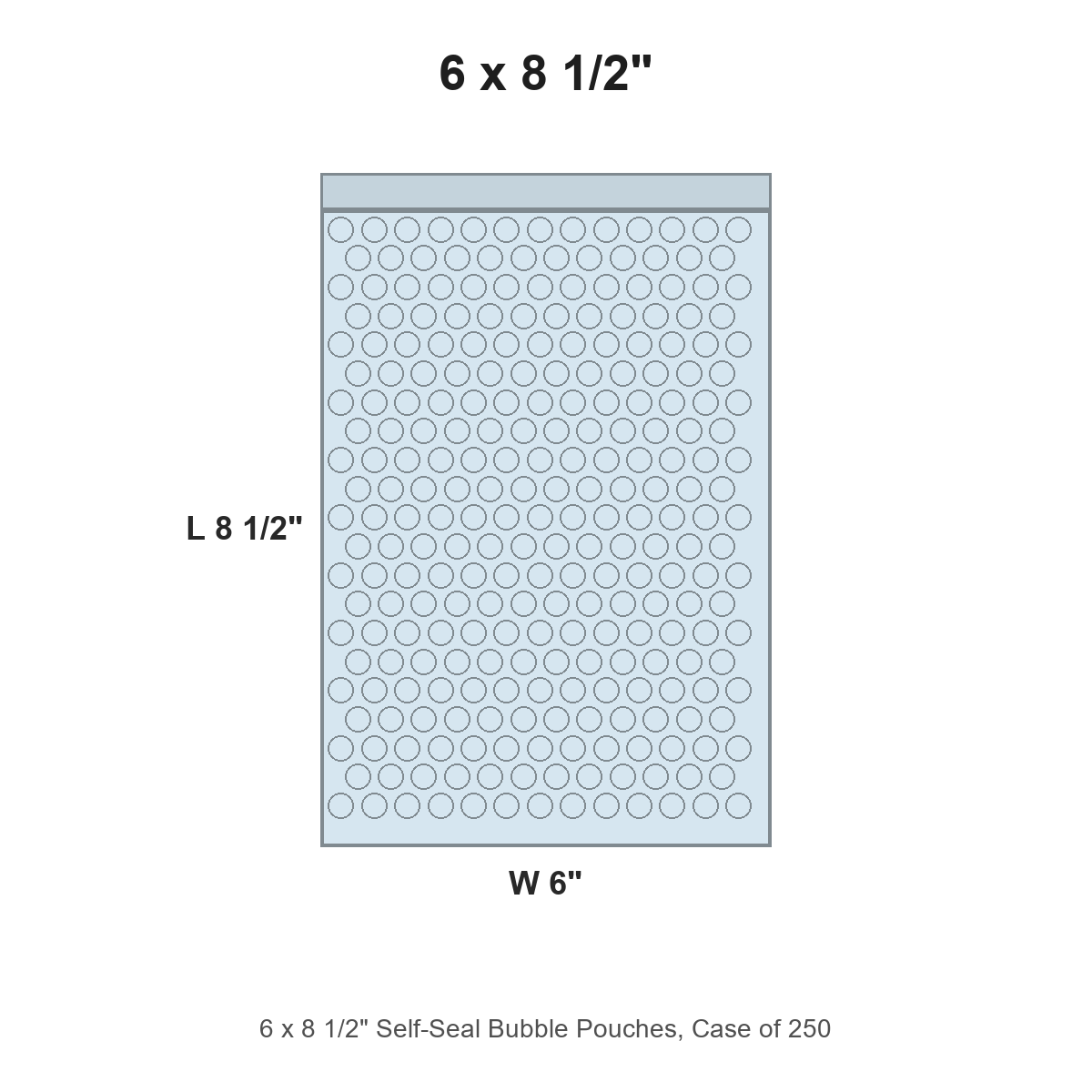 6 x 8 1/2" Self-Seal Bubble Pouches, Case of 250