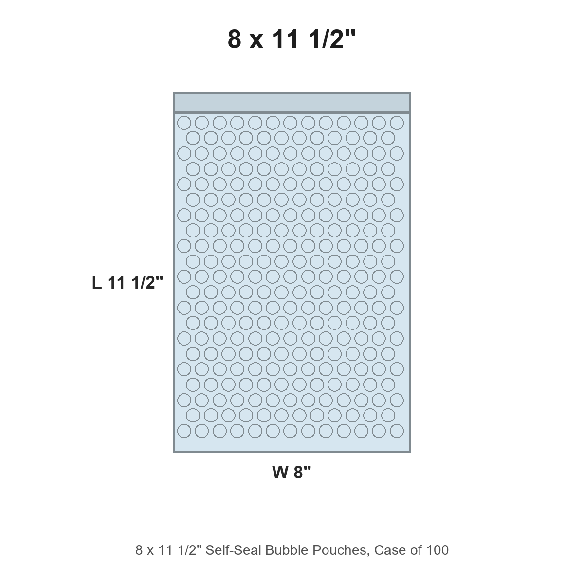 8 x 11 1/2" Self-Seal Bubble Pouches, Case of 100