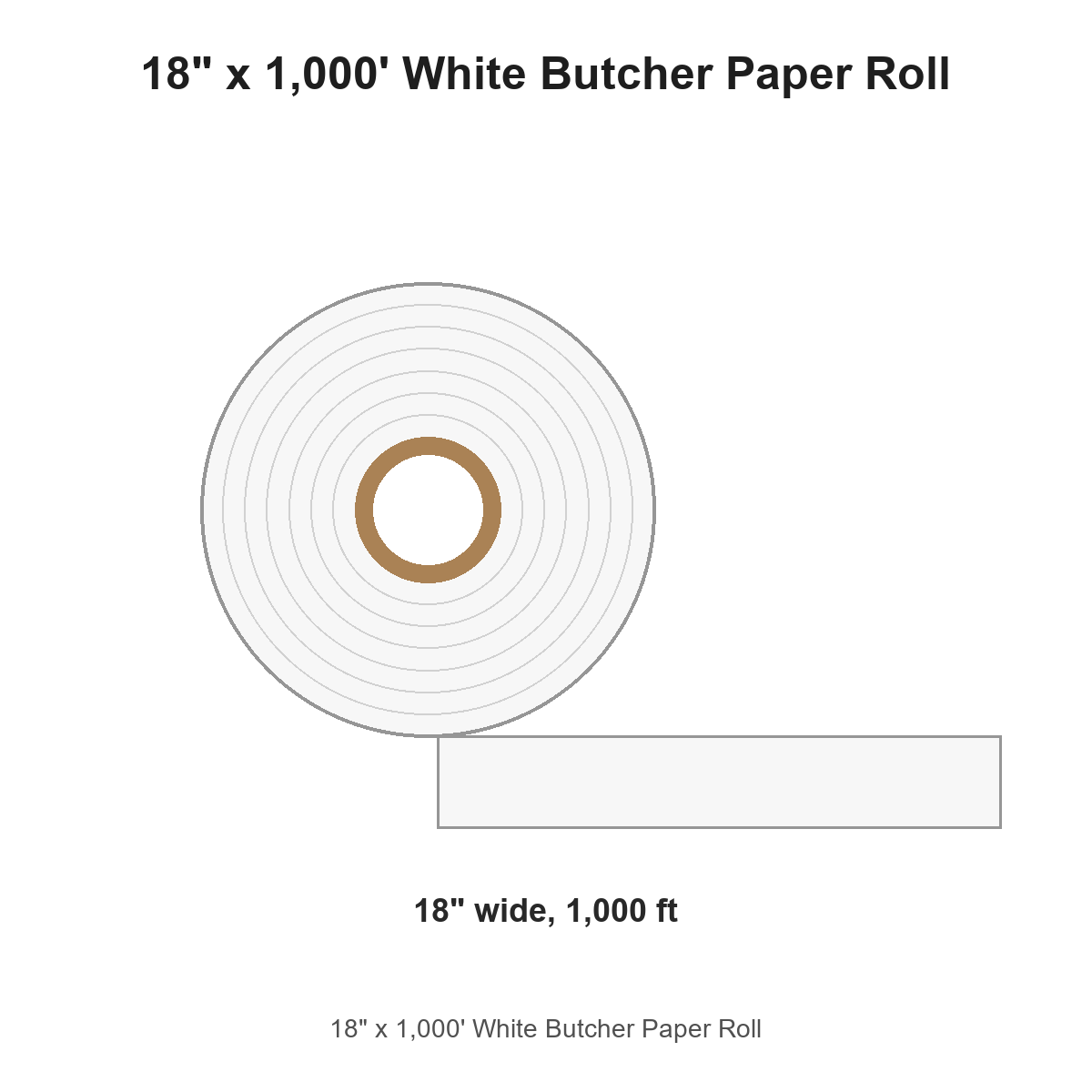 18" x 1,000' White Butcher Paper Roll