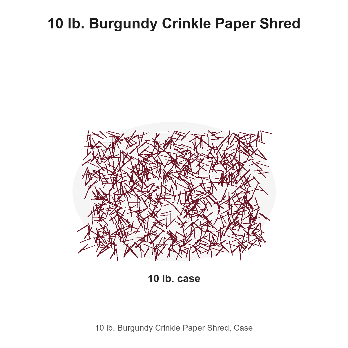 10 lb. Burgundy Crinkle Paper Shred, Case