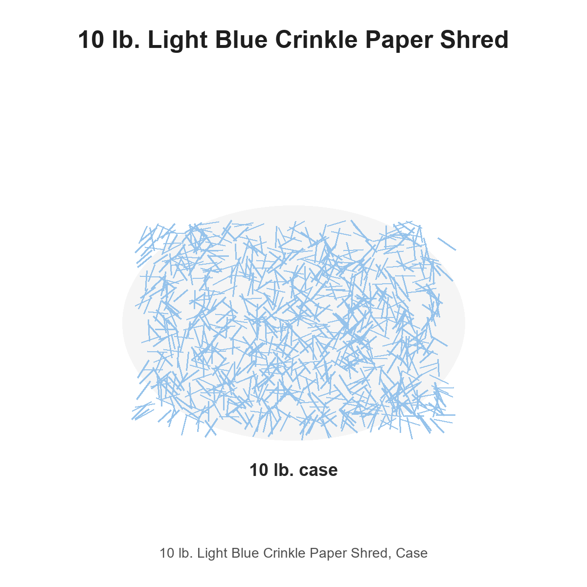 10 lb. Light Blue Crinkle Paper Shred, Case