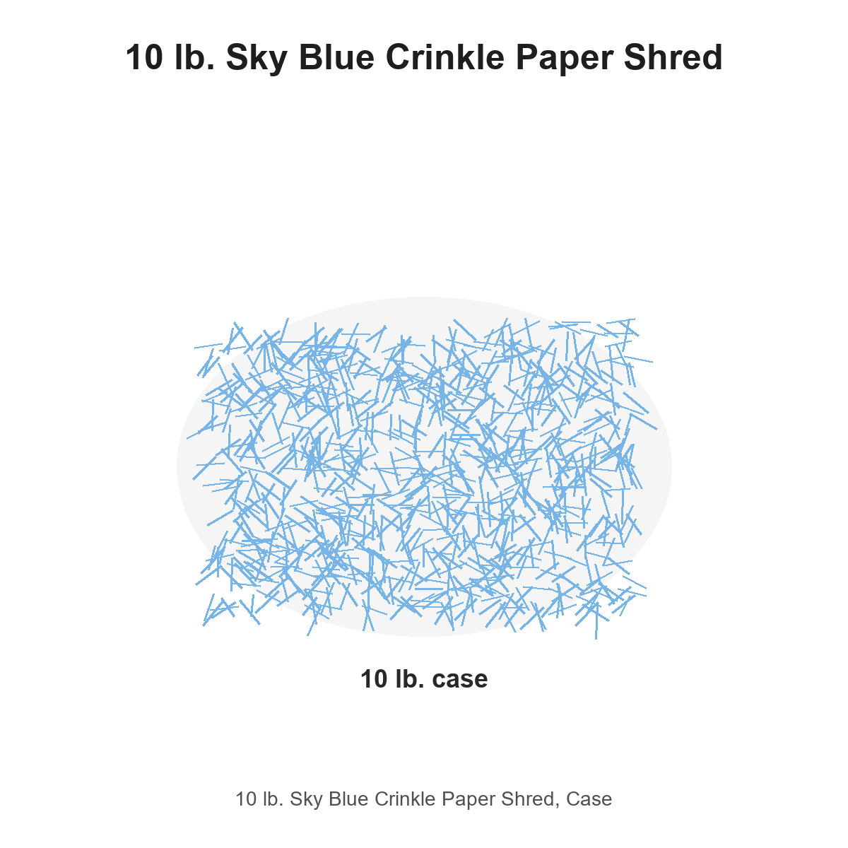 10 lb. Sky Blue Crinkle Paper Shred, Case