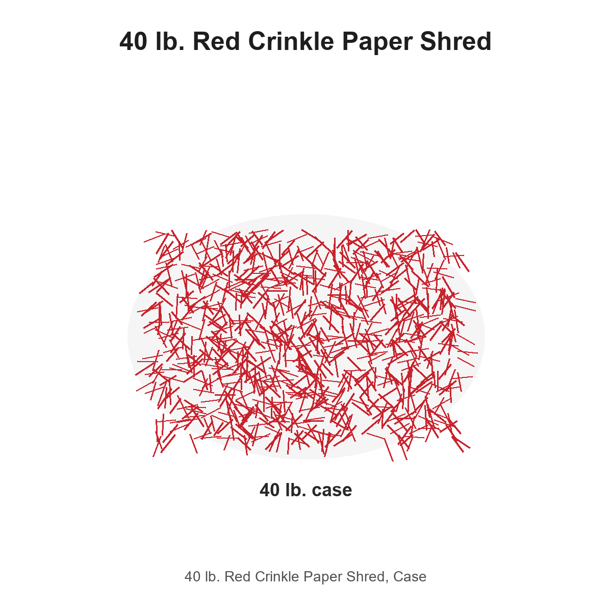 40 lb. Red Crinkle Paper Shred, Case