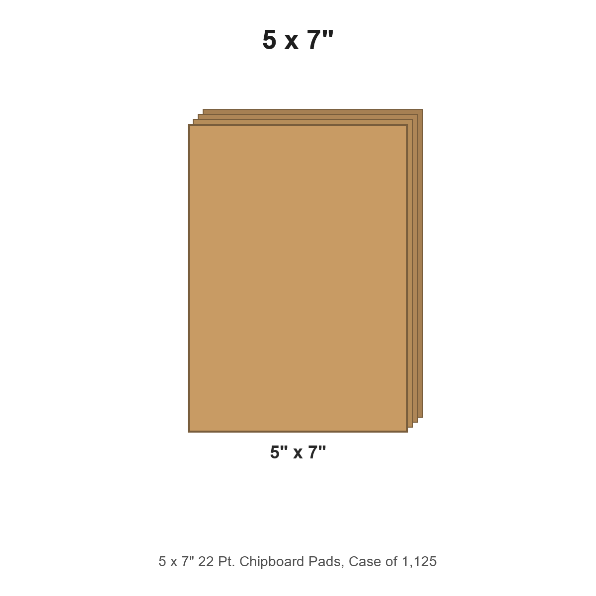 5 x 7" 22 Pt. Chipboard Pads, Case of 1,125