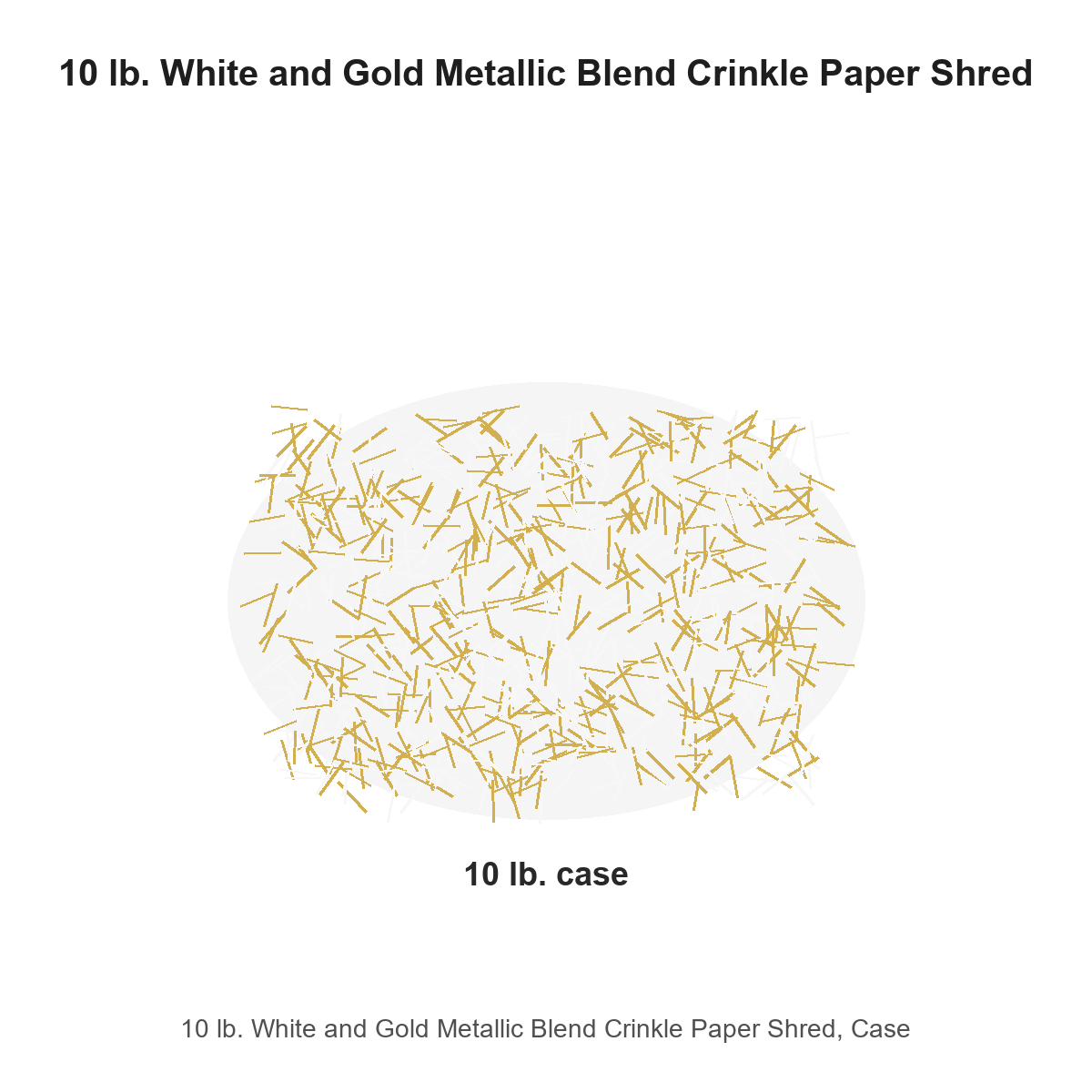 10 lb. White and Gold Metallic Blend Crinkle Paper Shred, Case