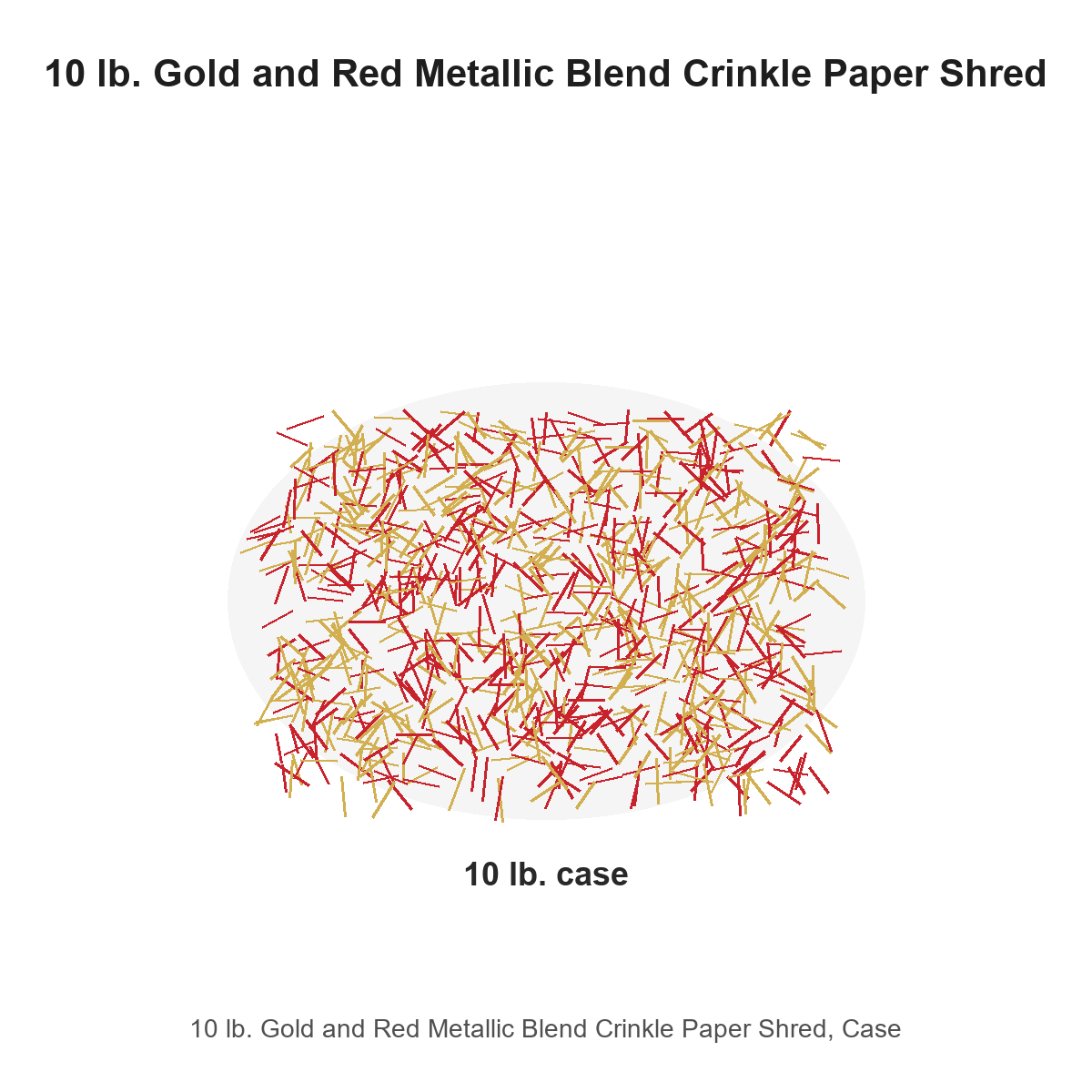10 lb. Gold and Red Metallic Blend Crinkle Paper Shred, Case