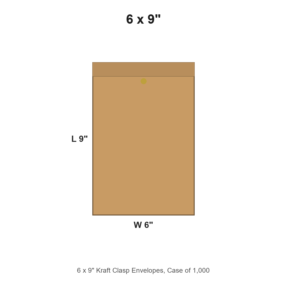 6 x 9" Kraft Clasp Envelopes