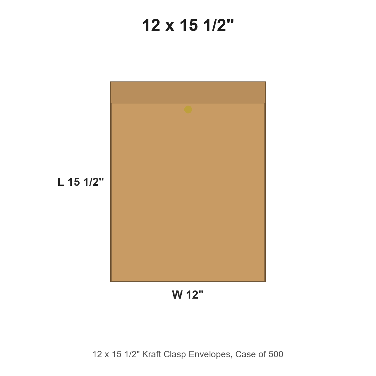 12 x 15 1/2" Kraft Clasp Envelopes