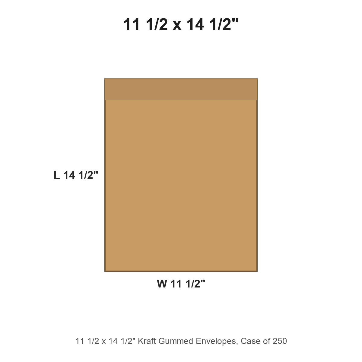 11 1/2 x 14 1/2" Kraft Gummed Envelopes