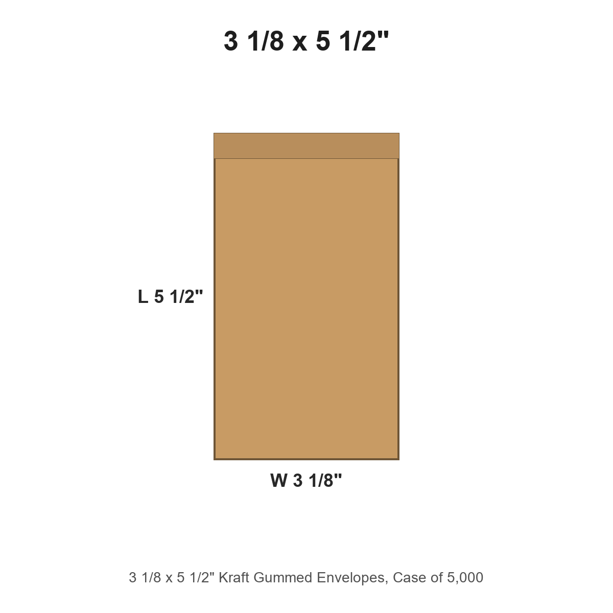 3 1/8 x 5 1/2" Kraft Gummed Envelopes