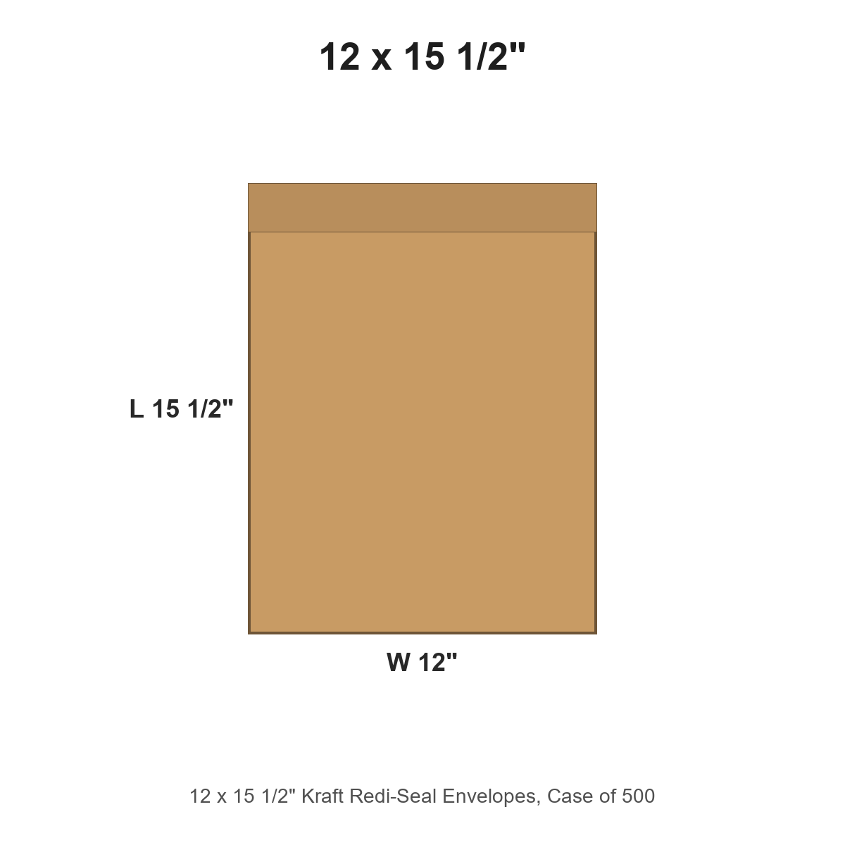 12 x 15 1/2" Kraft Redi-Seal Envelopes