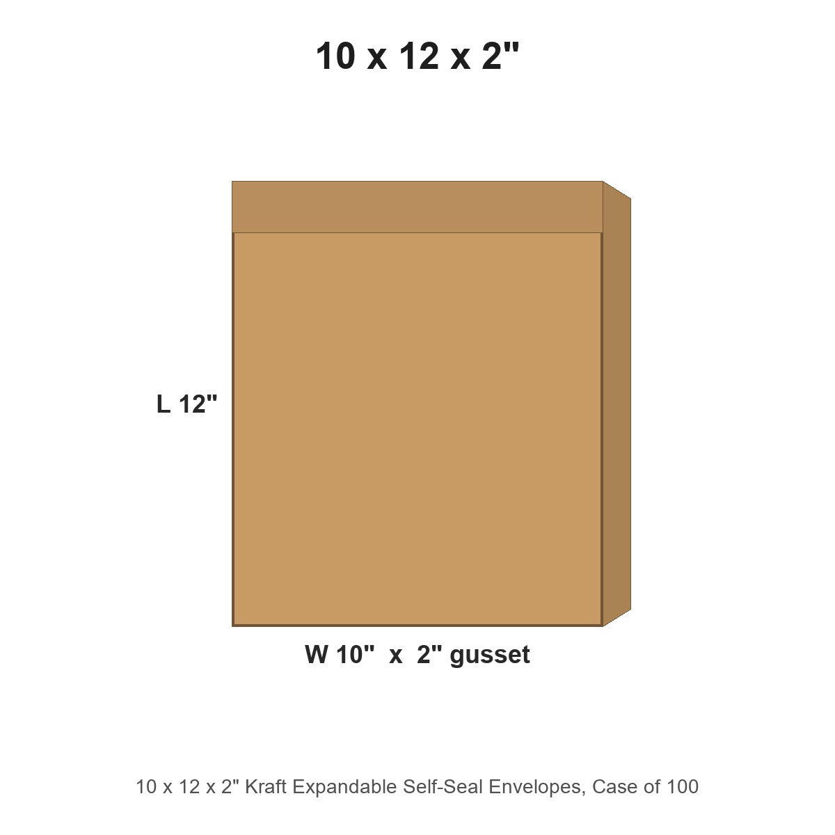 10 x 12 x 2" Kraft Expandable Self-Seal Envelopes