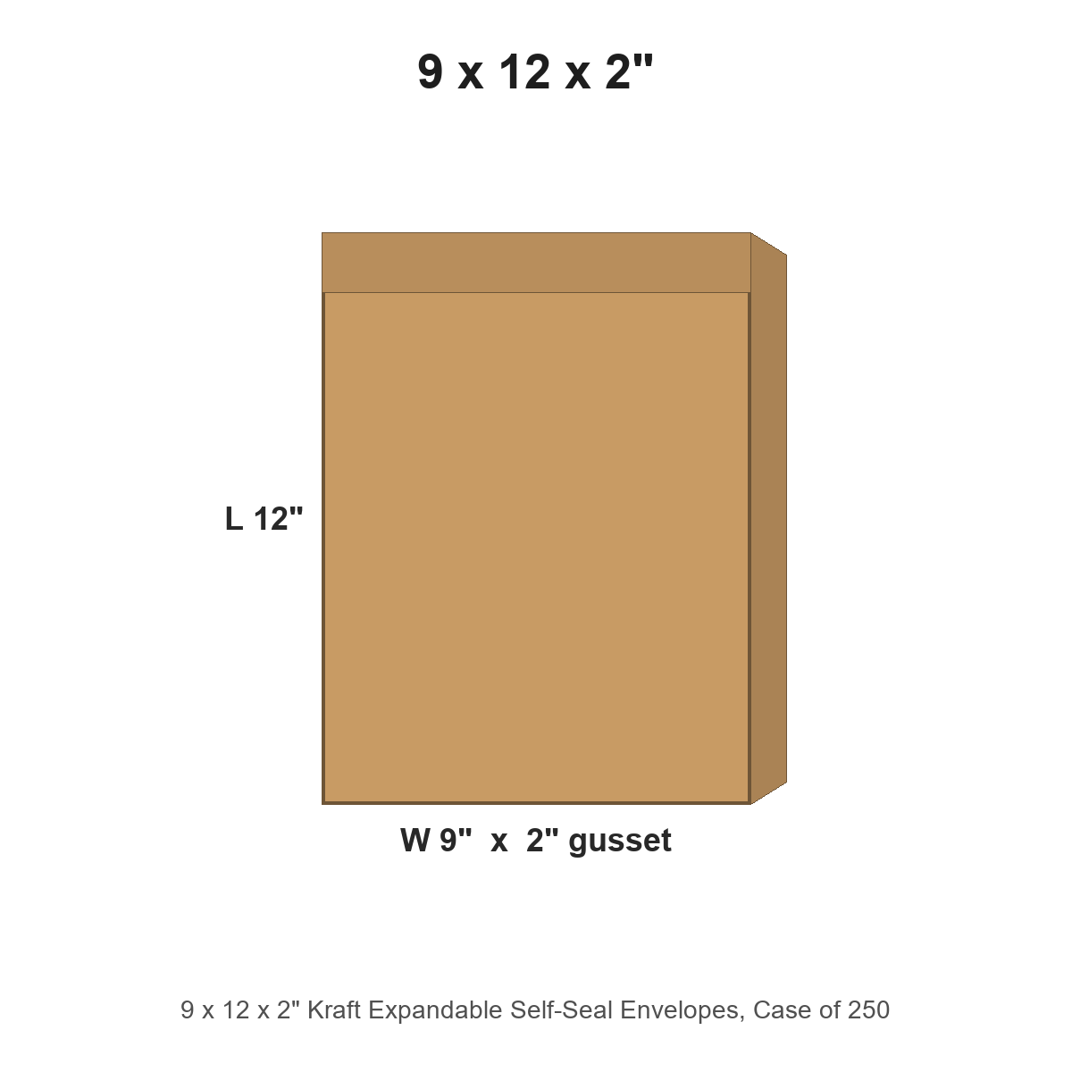 9 x 12 x 2" Kraft Expandable Self-Seal Envelopes