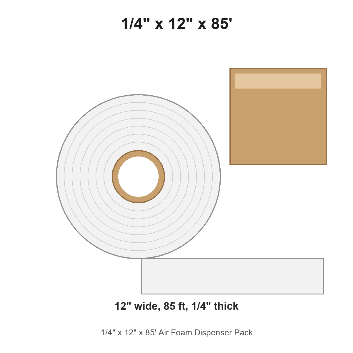 1/4" x 12" x 85' Air Foam Dispenser Pack